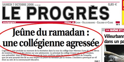 french newspaper: girl stoned for eating during ramadan