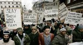 filthy scum muslim protesters