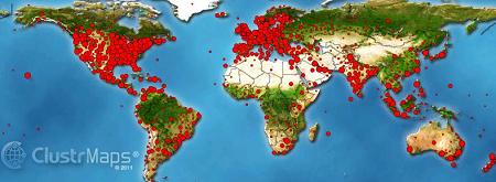 clustr map of my visitors
