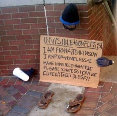invisible homeless man