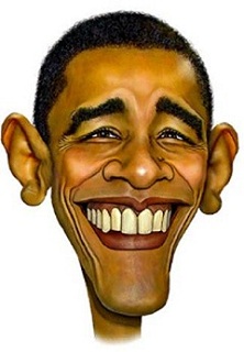 obama smiling caricature