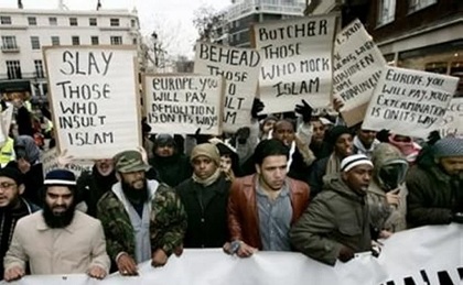 protest march against Danish cartoon in London 3 Feb 2006