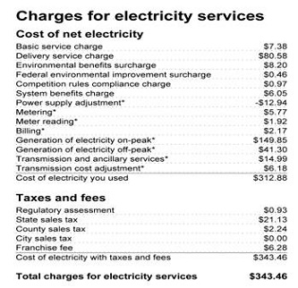sample electric bill