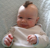 baby with mohawk