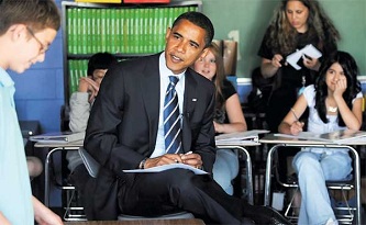 Obama Visits A Primary School To Talk To The Kids