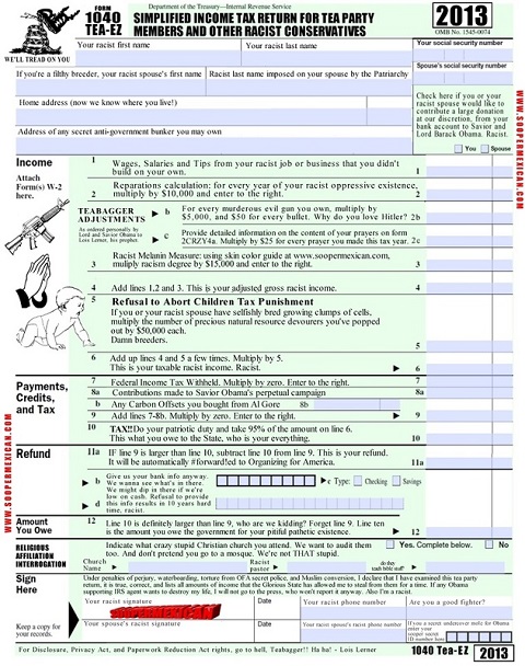 Tea Party Tax Form
