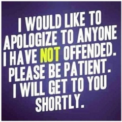 I apologize for not offending you