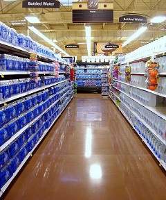 water bottles in a Kroger supermarket