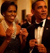 the Obamas at a party
