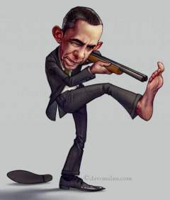 obama shooting himself in foot