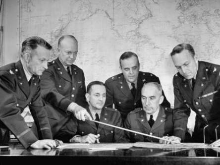 Brig. Gen. Dwight D. Eisenhower (2L) meeting with War Plans division. Credit: Thomas D. McAvoy