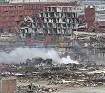 devastated landscape of the Chinese port city of Tianjin