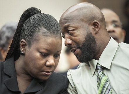 Sybrina Fulton and Tracy Martin, the <strike>unmarried</strike> divorced parents of Trayvon Martin