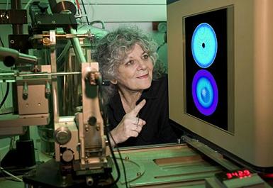 Ada E. Yonath with x-ray diffraction equipment