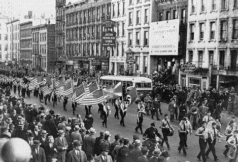 German American Bund parade in New York City on East 86th St. Oct. 30, 1939 / World-Telegram photo.