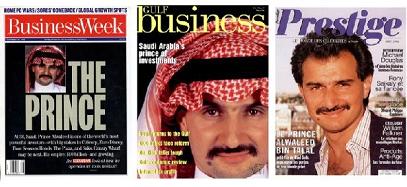 Saudi Prince Alwaleed on various magazines covers