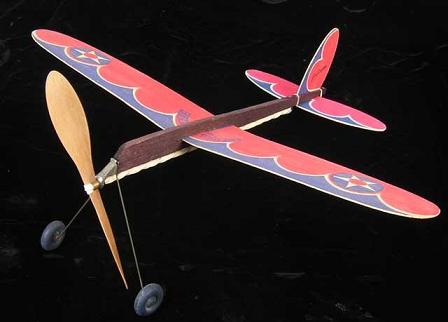 The Jim Walker Pursuit - Rubber powered balsa plane from American Junior