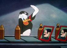 Donald Duck as a Hitler-saluting Nazi in the 1942 Disney propaganda cartoon Der Fuehrer's Face.