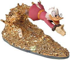 scrooge mcduck diving into a pool of gold coins