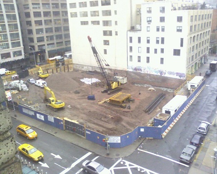 future location of 45 storey hotel condo on spring and varick in new york - taken by Planck's Constant