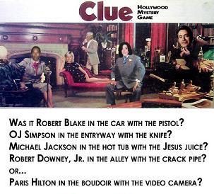 robert blake oj simpson michael jackson paris hilton robert downey jr  hollywood clue