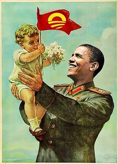 Obama as Stalin with child