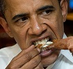 Obama eating dog
