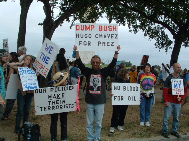 Bush terrorist antiwar idiots