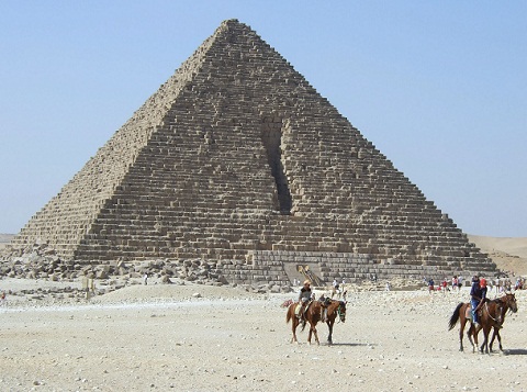 the Pyramid of Menkaure, the smallest of the three Great Pyramids of Giza