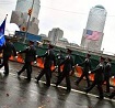 Members of the Peel Regional Police, a region north of Toronto, march next to the ground zero site in New York