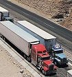 Trucks wait to cross into the United States at the Mariposa port of entry in Nogales. David Sanders / arizona daily star
