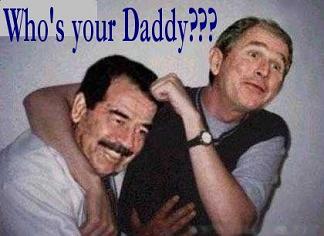 bush saddam noogies
