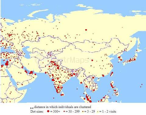 Clustrmaps asia visitors june 2014