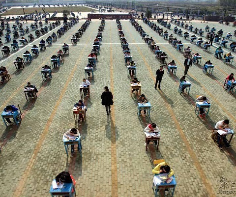 students separated to prevent cheating