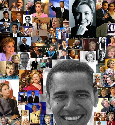 hillary obama collage