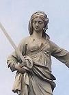 Lady Of Justice on top of the gates of Dublin