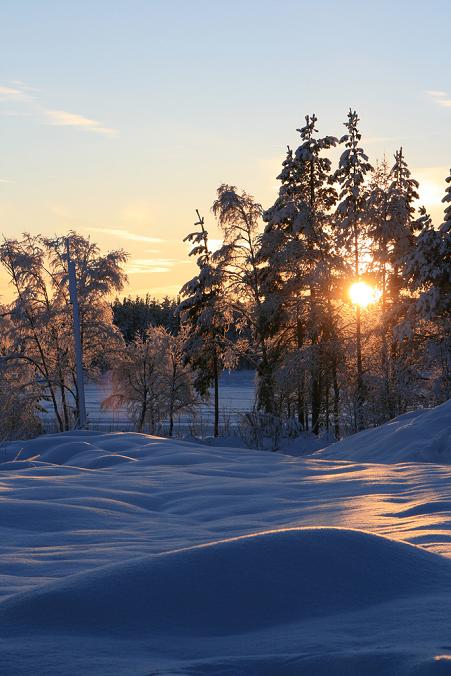 This is a pricure taken at 13.00 in Arvidsjaur, Sweden, 100 km from the Arctic Circle. This is as high as the sun gets this time of year.