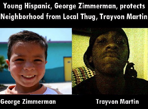 zimmerman as a child and trayvon as a thug
