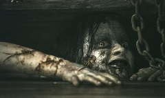 This film image shows Angela Corey as one of the Evil Dead