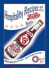 Pepsi Cola tin sign
