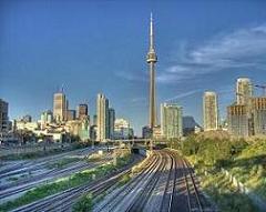 The CN Tower, located in Toronto, Ontario