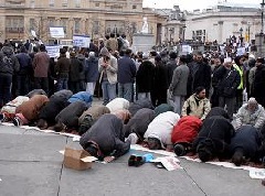 Muslim Prayer in Trafalgar Square