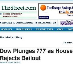dow plunges 777 points