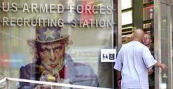 A military recruiting station in Times Square, New York. Photograph: Robert Bukaty/AP