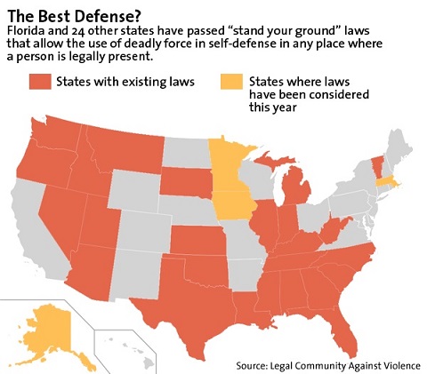 25 states have 'stand your ground' laws