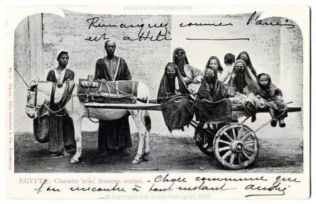 Urban Transport in Egypt: Arab Women on a Donkey Cart (1905-1906)