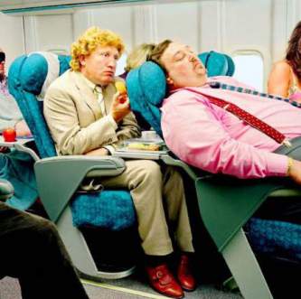 trying to eat on tray - reclining seat